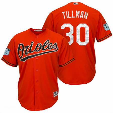 Men's Baltimore Orioles #30 Chris Tillman Orange 2017 Spring Training Stitched MLB Majestic Cool Base Jersey