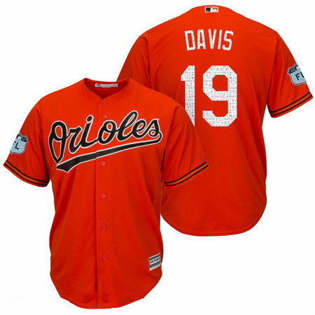 Men's Baltimore Orioles #19 Chris Davis Orange 2017 Spring Training Stitched MLB Majestic Cool Base Jersey