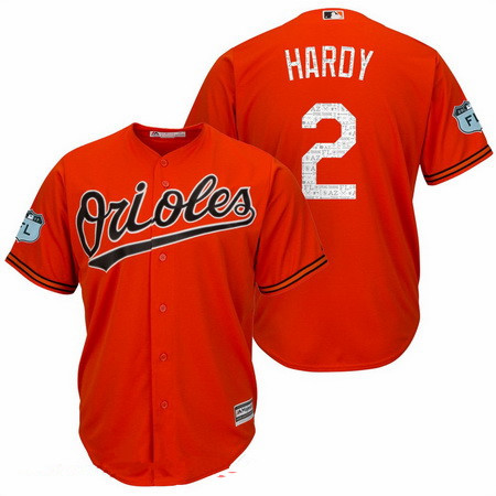 Men's Baltimore Orioles #2 J.J. Hardy Orange 2017 Spring Training Stitched MLB Majestic Cool Base Jersey