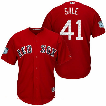 Men's Boston Red Sox #41 Chris Sale Red 2017 Spring Training Stitched MLB Majestic Cool Base Jersey