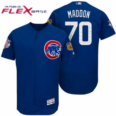 Men's Chicago Cubs #70 Joe Maddon Royal Blue 2017 Spring Training Stitched MLB Majestic Flex Base Jersey