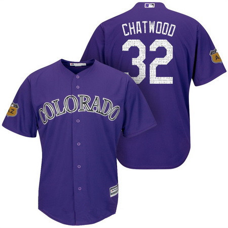 Men's Colorado Rockies #32 Tyler Chatwood Purple 2017 Spring Training Stitched MLB Majestic Cool Base Jersey