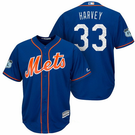 Men's New York Mets #33 Matt Harvey Royal Blue 2017 Spring Training Stitched MLB Majestic Cool Base Jersey