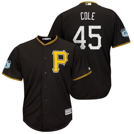 Men's Pittsburgh Pirates #45 Gerrit Cole Black 2017 Spring Training Stitched MLB Majestic Cool Base Jersey
