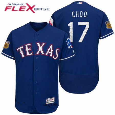 Men's Texas Rangers #17 Shin-soo Choo Royal Blue 2017 Spring Training Stitched MLB Majestic Flex Base Jersey