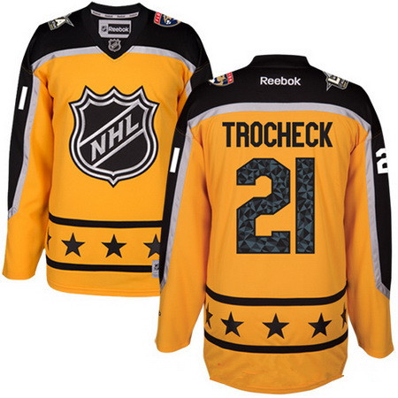 Men's Atlantic Division Florida Panthers #21 Vincent Trocheck Reebok Yellow 2017 NHL All-Star Stitched Ice Hockey Jersey