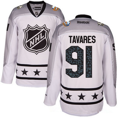 Men's Metropolitan Division New York Islanders #91 John Tavares Reebok White 2017 NHL All-Star Stitched Ice Hockey Jersey