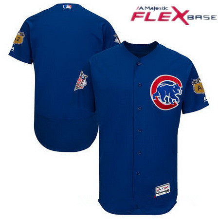Men's Chicago Cubs Majestic Royal Blue 2017 Spring Training Authentic Flex Base Stitched MLB Custom Jersey
