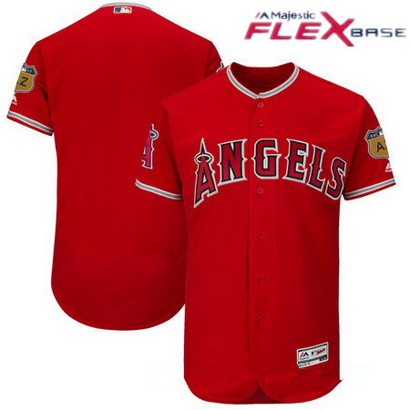 Men's Los Angeles Angels of Anaheim Majestic Scarlet Red 2017 Spring Training Authentic Flex Base Stitched MLB Custom Jersey