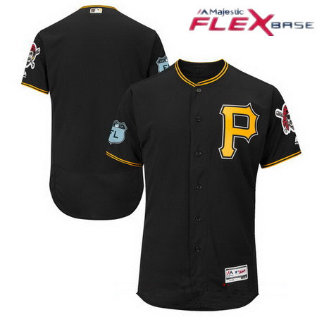 Men's Pittsburgh Pirates Majestic Black 2017 Spring Training Authentic Flex Base Stitched MLB Custom Jersey