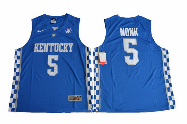 Men's Kentucky Wildcats #5 Malik Monk Royal Blue College Basketball 2017 Nike Swingman Stitched NCAA Jersey