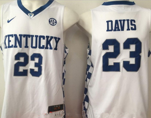 Men's Kentucky Wildcats #23 Anthony Davis White College Basketball 2017 Nike Swingman Stitched NCAA Jersey