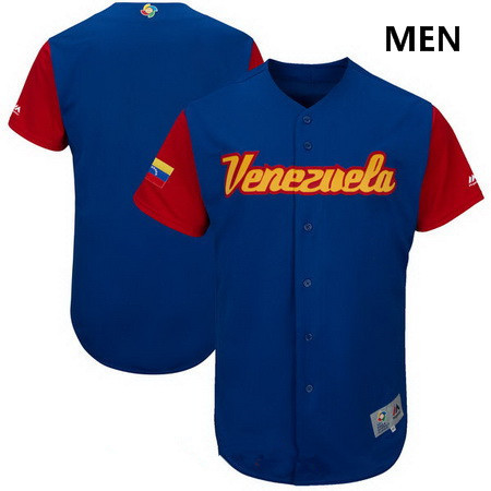 Men's Venezuela Baseball Majestic Royal Blue 2017 World Baseball Classic Custom Team Jersey
