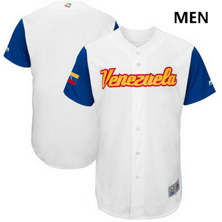 Men's Venezuela Baseball Majestic White 2017 World Baseball Classic Custom Team Jersey