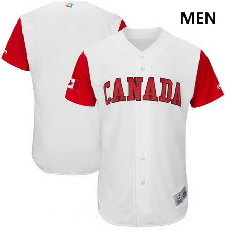 Men's Canada Baseball Majestic White 2017 World Baseball Classic Custom Team Jersey