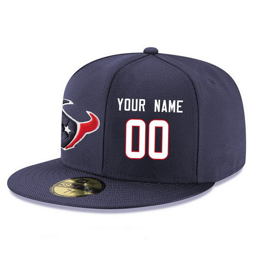 Houston Texans Custom Snapback Cap NFL Player Navy Blue with White Number Stitched Hat