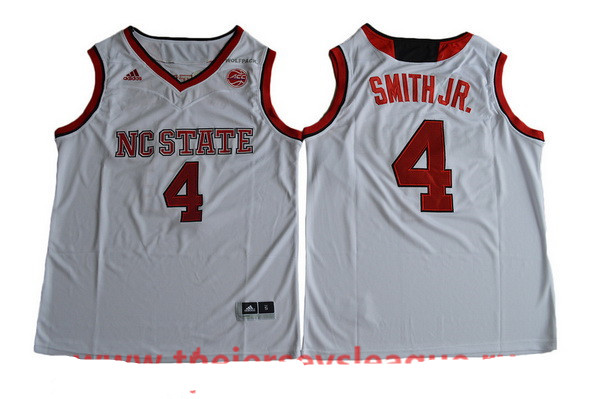 Men's NC State Wolfpack #4 Dennis Smith Jr. White College Basketball 2017 adidas Swingman Stitched NCAA Jersey