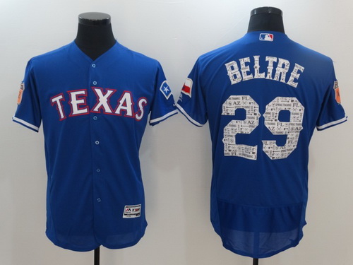 Men's Texas Rangers #29 Adrian Beltre Royal Blue 2017 Spring Training Stitched MLB Majestic Flex Base Jersey