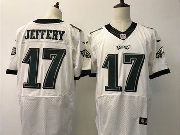Men's Philadelphia Eagles #17 Alshon Jeffery White Road Stitched NFL Nike Elite Jersey