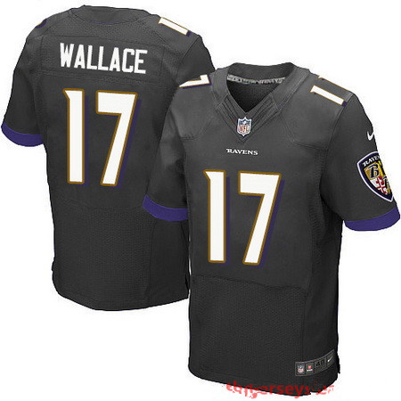Men's Baltimore Ravens #17 Mike Wallace Black Alternate Stitched NFL Nike Elite Jersey
