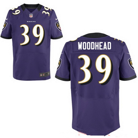 Men's Baltimore Ravens #39 Danny Woodhead Purple Team Color Stitched NFL Nike Elite Jersey