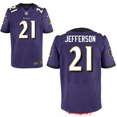 Men's Baltimore Ravens #21 Tony Jefferson Purple Team Color Stitched NFL Nike Elite Jersey