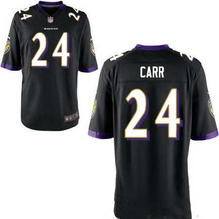 Men's Baltimore Ravens #24 Brandon Carr Black Alternate Stitched NFL Nike Elite Jersey