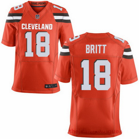 Men's Cleveland Browns #18 Kenny Britt Orange Alternate Stitched NFL Nike Elite Jersey
