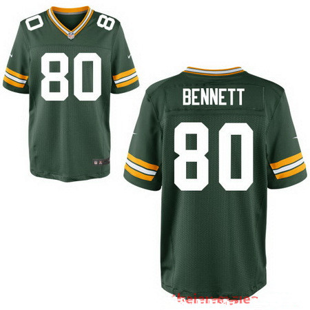 Men's Green Bay Packers #80 Martellus Bennett Green Team Color Stitched NFL Nike Elite Jersey