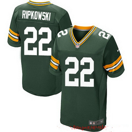 Men's Green Bay Packers #22 Aaron Ripkowski Green Team Color Stitched NFL Nike Elite Jersey