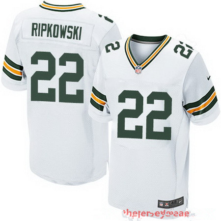 Men's Green Bay Packers #22 Aaron Ripkowski White Road Stitched NFL Nike Elite Jersey