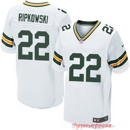 Men's Green Bay Packers #22 Aaron Ripkowski White Road Stitched NFL Nike Elite Jersey