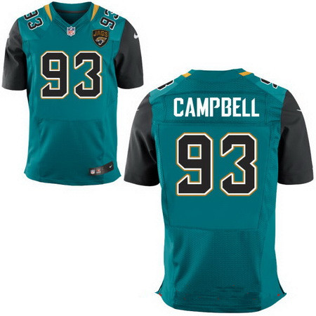Men's Jacksonville Jaguars #93 Calais Campbell Teal Green Team Color Stitched NFL Nike Elite Jersey