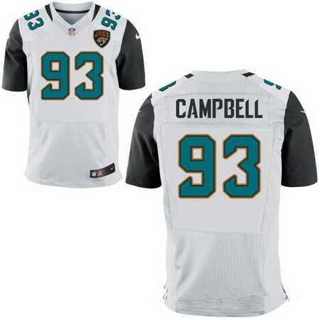 Men's Jacksonville Jaguars #93 Calais Campbell White Road Stitched NFL Nike Elite Jersey
