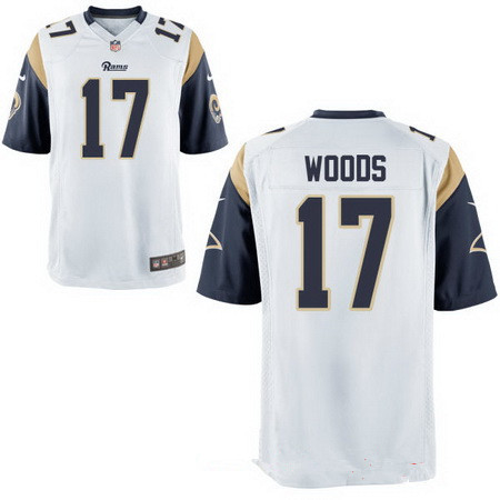 Men's Los Angeles Rams #17 Robert Woods White Road Stitched NFL Nike Elite Jersey