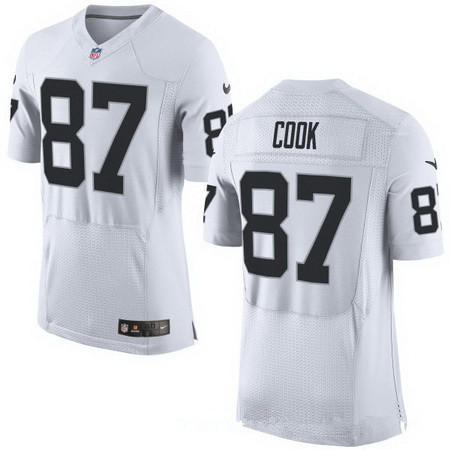 Men's Oakland Raiders #87 Jared Cook White Road Stitched NFL Nike Elite Jersey