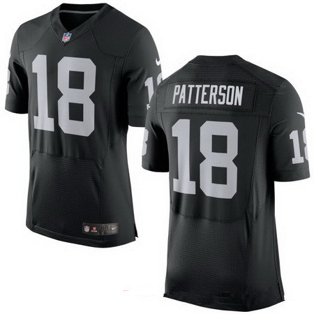 Men's Oakland Raiders #18 Cordarrelle Patterson Black Team Color Stitched NFL Nike Elite Jersey