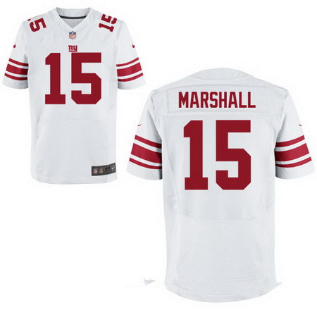 Men's New York Giants #15 Brandon Marshall White Road Stitched NFL Nike Elite Jersey