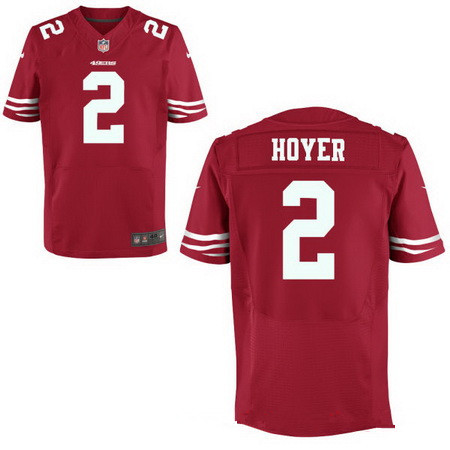 Men's San Francisco 49ers #2 Brian Hoyer Scarlet Red Team Color Stitched NFL Nike Elite Jersey