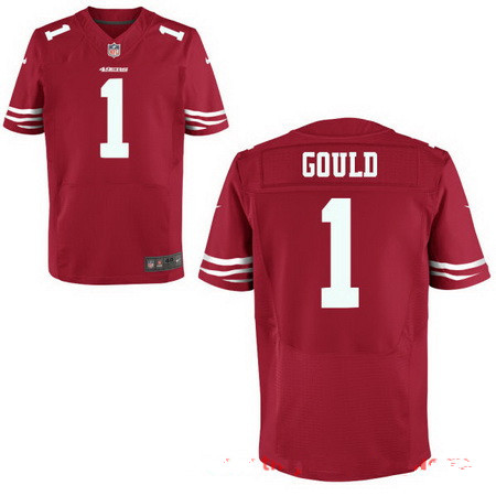 Men's San Francisco 49ers #1 Robbie Gould Scarlet Red Team Color Stitched NFL Nike Elite Jersey