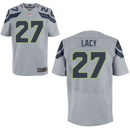 Men's Seattle Seahawks #27 Eddie Lacy Gray Alternate Stitched NFL Nike Elite Jersey