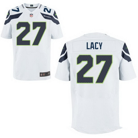 Men's Seattle Seahawks #27 Eddie Lacy White Road Stitched NFL Nike Elite Jersey