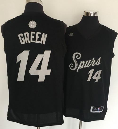 Men's San Antonio Spurs #14 Danny Green adidas Black 2016 Christmas Day Stitched NBA Swingman Jersey