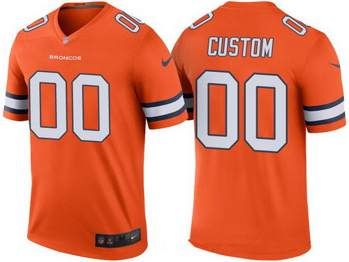 Men's Denver Broncos Orange Custom Color Rush Legend NFL Nike Limited Jersey