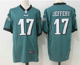 Men's Philadelphia Eagles #17 Alshon Jeffery Midnight Green Team Color Stitched NFL Nike Game Jersey