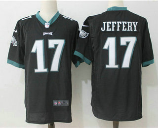 Men's Philadelphia Eagles #17 Alshon Jeffery Black Alternate Stitched NFL Nike Game Jersey