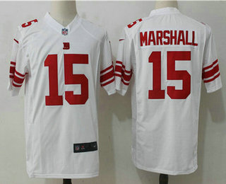 Men's New York Giants #15 Brandon Marshall White Road Stitched NFL Nike Game Jersey