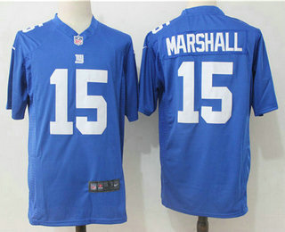 Men's New York Giants #15 Brandon Marshall Royal Blue Team Color Stitched NFL Nike Game Jersey