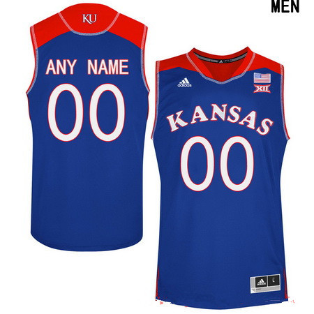 Men's Kansas Jayhawks Custom Adidas College Basketball Authentic Jersey - Royal Blue