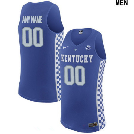 Men's Kentucky Wildcats Custom College Basketball Nike Elite Jersey - Royal Blue